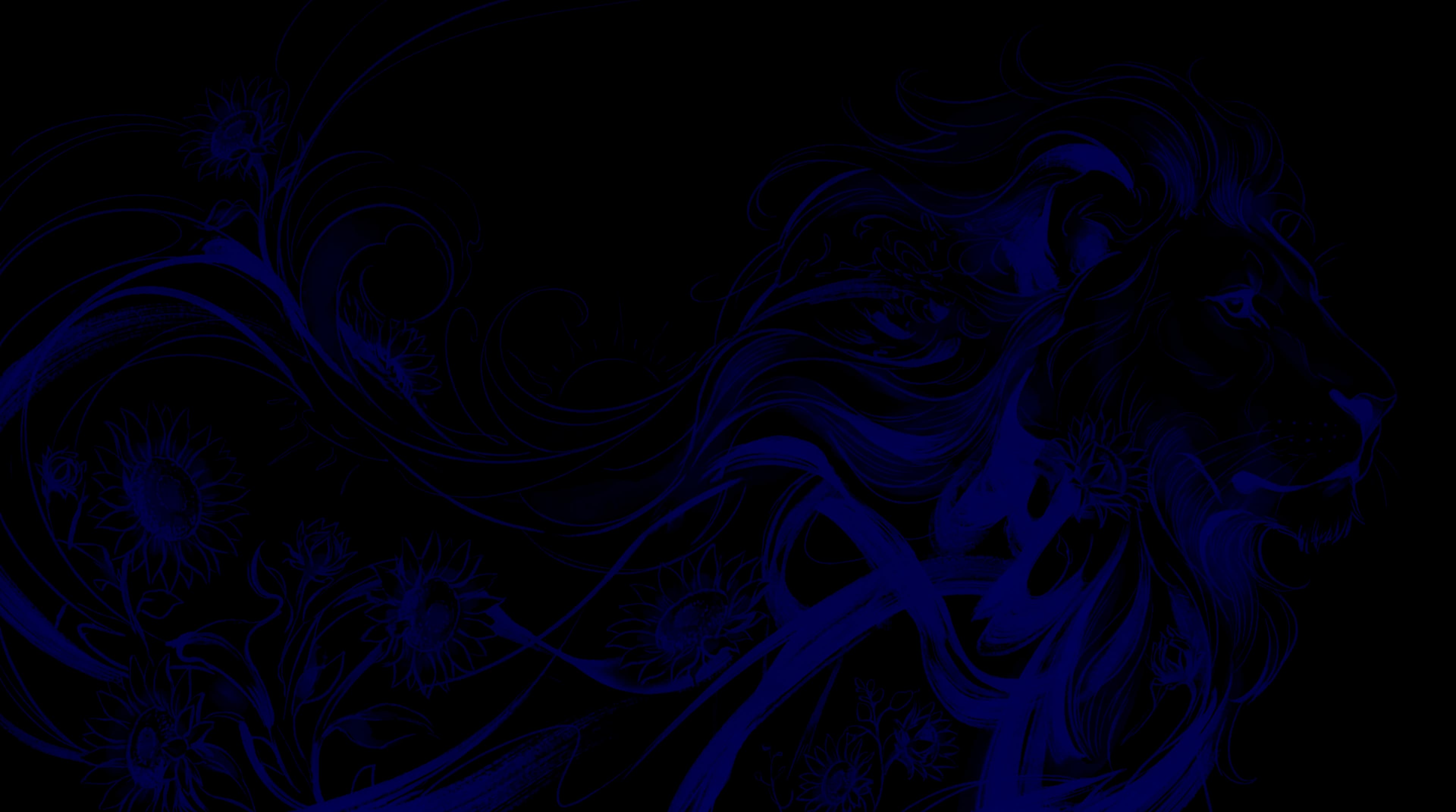 Blue-ink illustration of Leo on paper